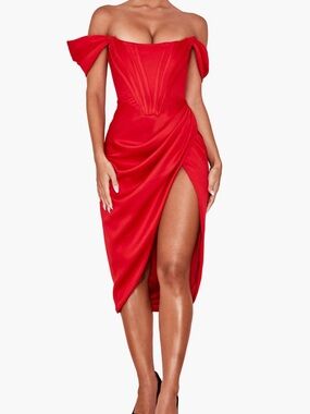 house of cb pink one shoulder dress 'Sasha' Hot Pink One Shoulder Bandage Dress